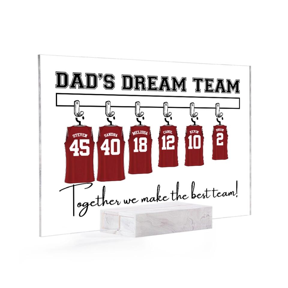 Dad's Basketball Dream Team Custom Acrylic Plaque Gift For Dad