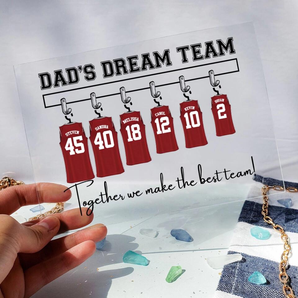 Dad's Basketball Dream Team Custom Acrylic Plaque Gift For Dad