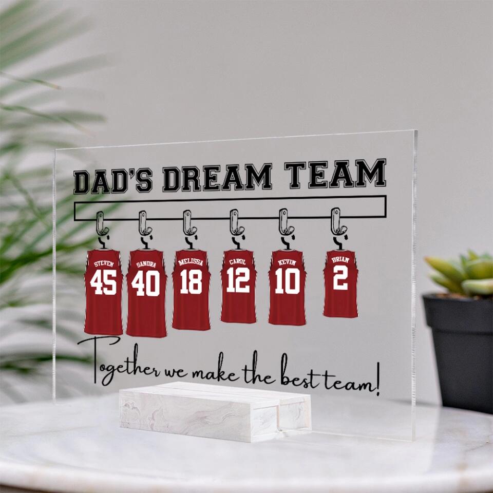 Dad's Basketball Dream Team Custom Acrylic Plaque Gift For Dad