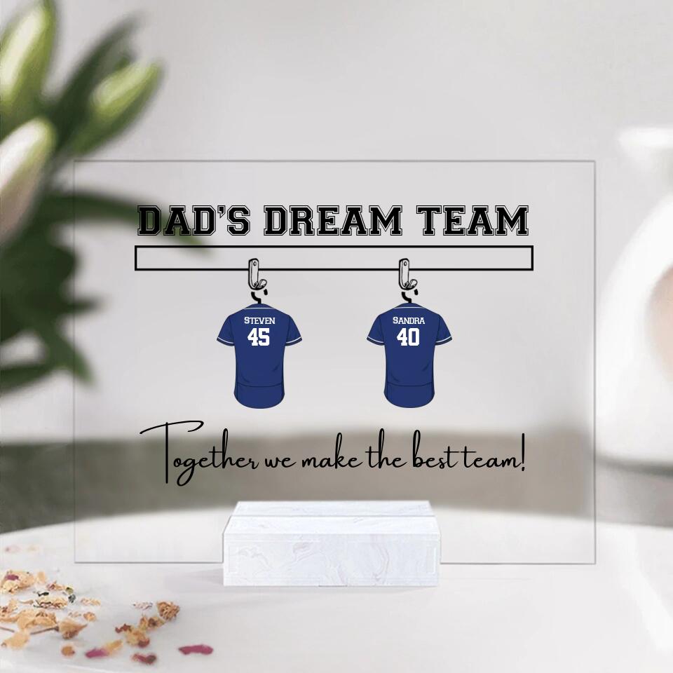 We&#39;re A Dream Team Together We Make The Best Team Baseball - Personalized Acrylic Plaque