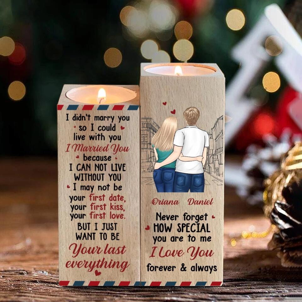 Personalized Valentine Gifts - Never Forget How Special You Are To Me Custom Wood Candle Holder Valentine Gift For Couples