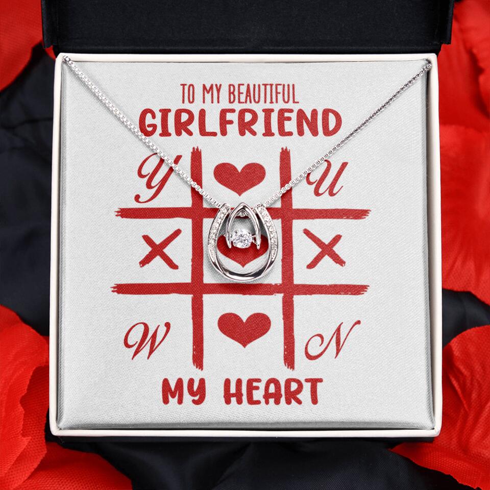 To My Beautiful Girlfriend, My Heart - Custom Name Necklace - Valentine's Day Gift for Girlfriend