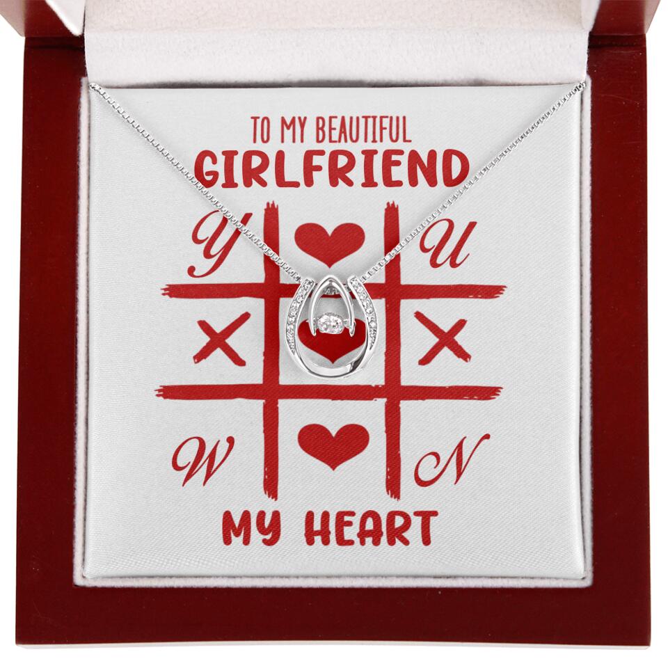 To My Beautiful Girlfriend, My Heart - Custom Name Necklace - Valentine's Day Gift for Girlfriend