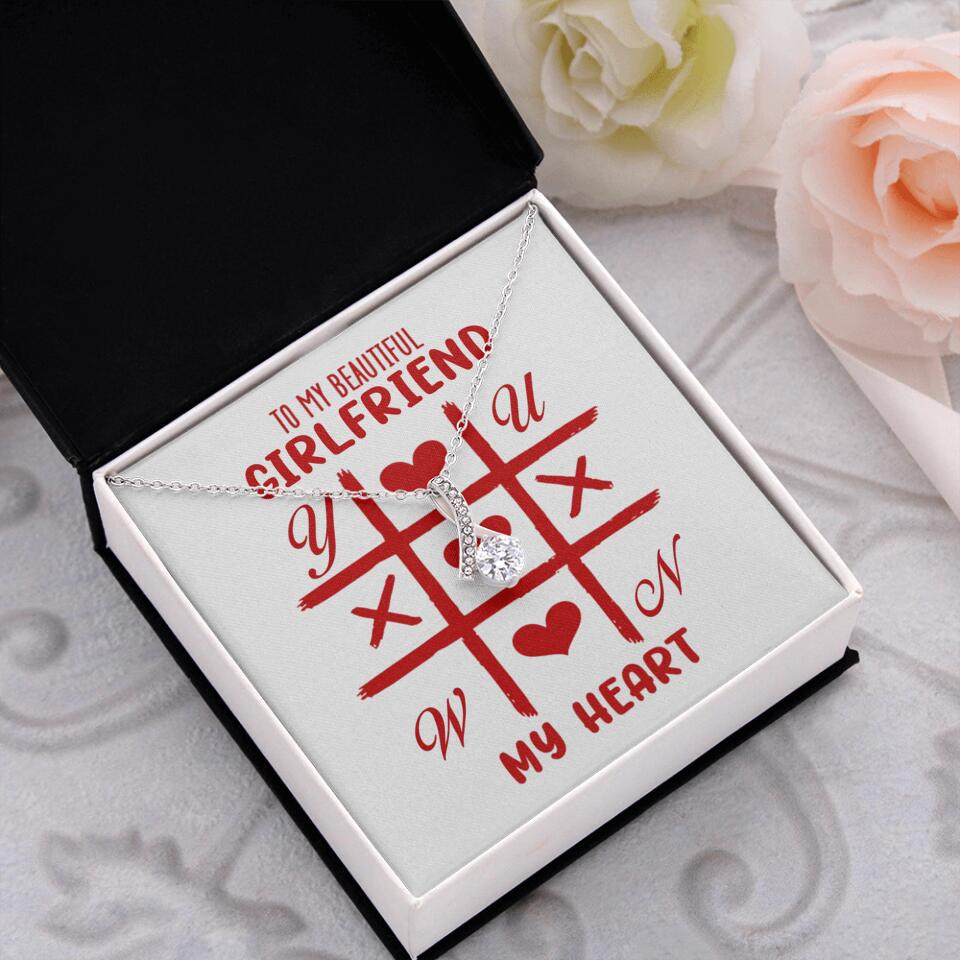 To My Beautiful Girlfriend, My Heart - Custom Name Necklace - Valentine's Day Gift for Girlfriend