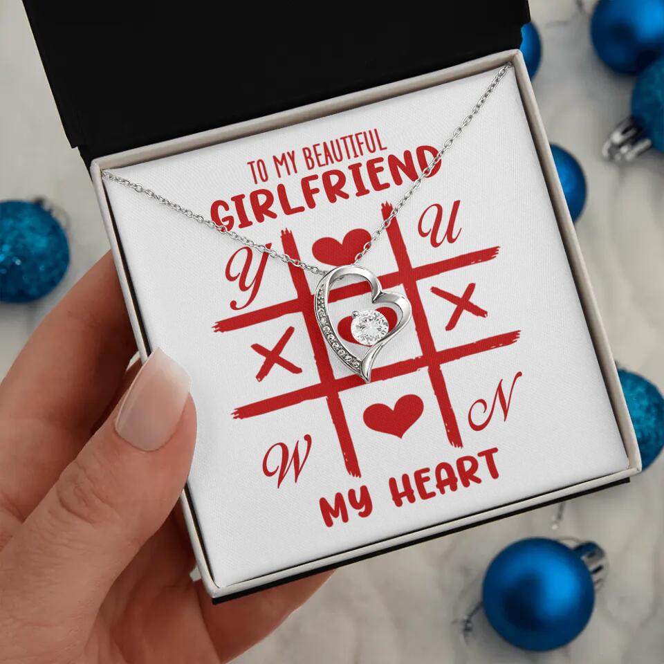To My Beautiful Girlfriend, My Heart - Custom Name Necklace - Valentine's Day Gift for Girlfriend
