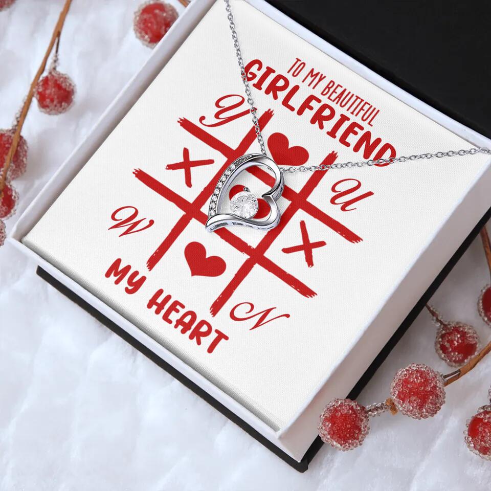 To My Beautiful Girlfriend, My Heart - Custom Name Necklace - Valentine's Day Gift for Girlfriend