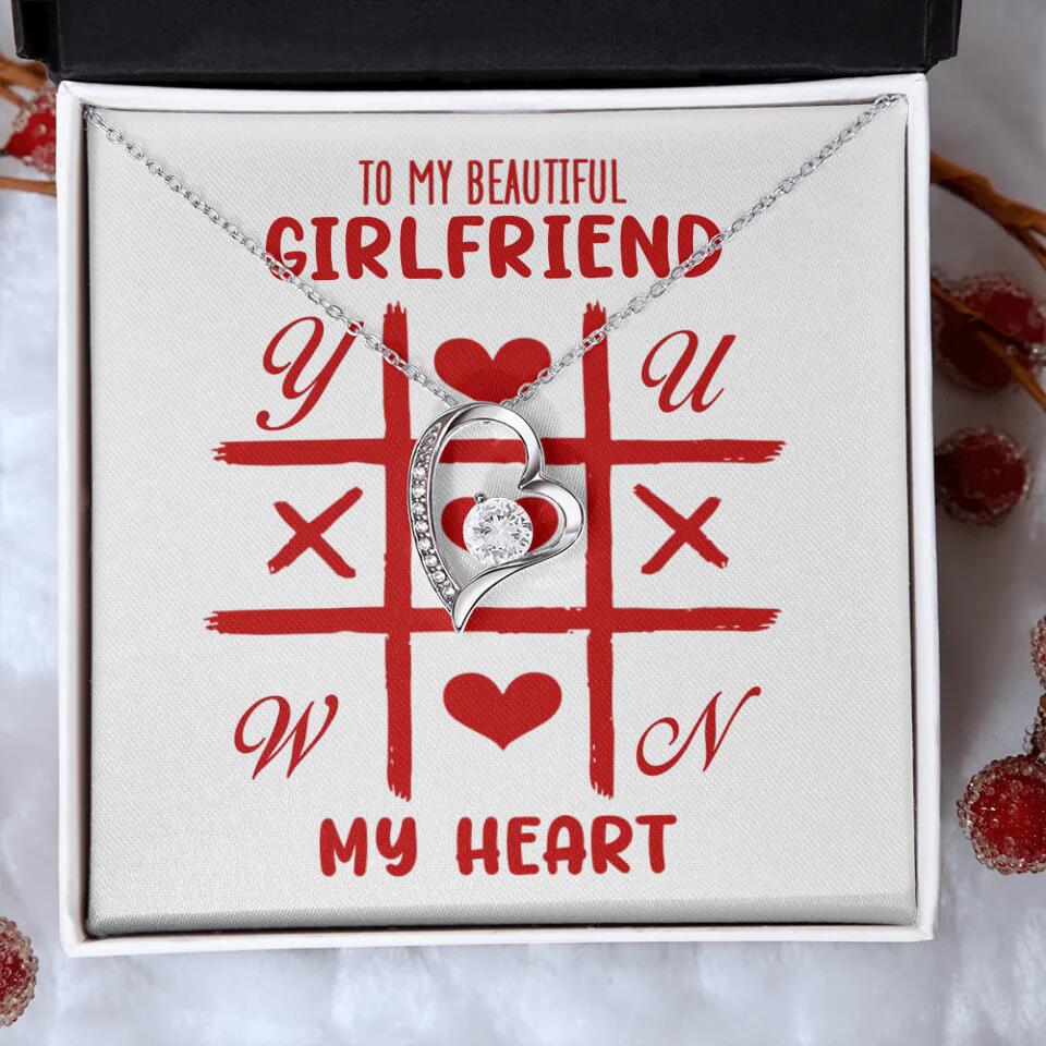 To My Beautiful Girlfriend, My Heart - Custom Name Necklace - Valentine's Day Gift for Girlfriend