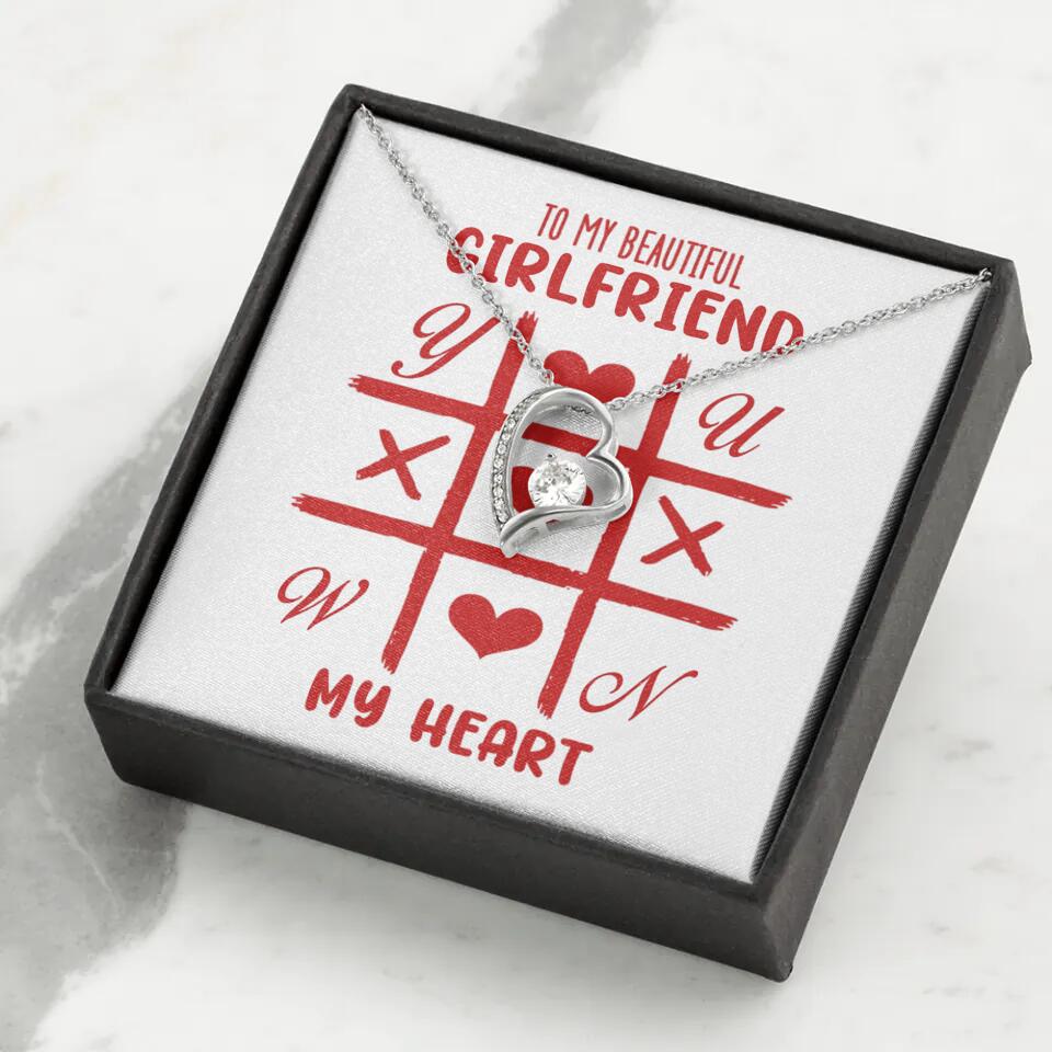 To My Beautiful Girlfriend, My Heart - Custom Name Necklace - Valentine's Day Gift for Girlfriend