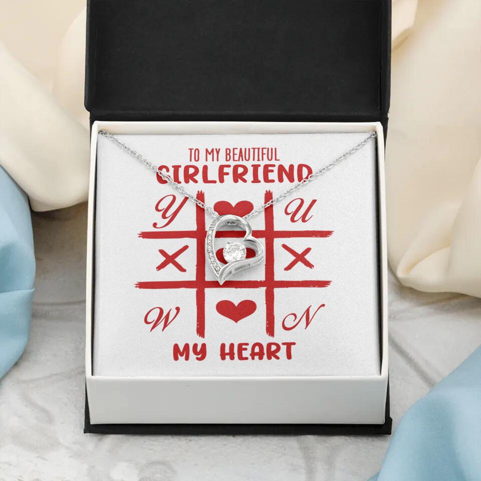 To My Beautiful Girlfriend, My Heart - Custom Name Necklace - Valentine's Day Gift for Girlfriend