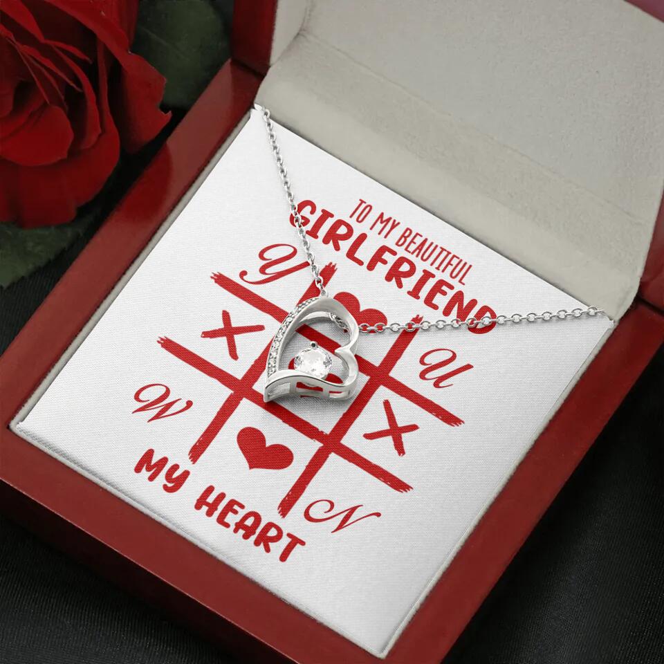 To My Beautiful Girlfriend, My Heart - Custom Name Necklace - Valentine's Day Gift for Girlfriend
