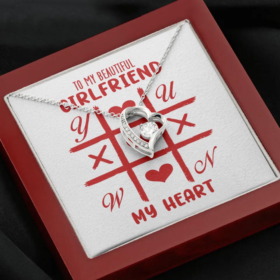 To My Beautiful Girlfriend, My Heart - Custom Name Necklace - Valentine's Day Gift for Girlfriend