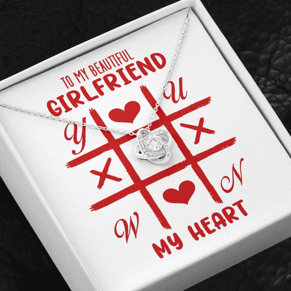 To My Beautiful Girlfriend, My Heart - Custom Name Necklace - Valentine's Day Gift for Girlfriend