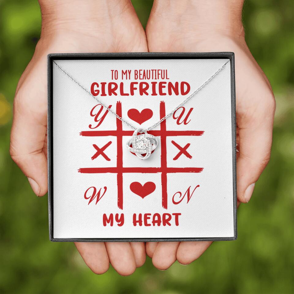 To My Beautiful Girlfriend, My Heart - Custom Name Necklace - Valentine's Day Gift for Girlfriend