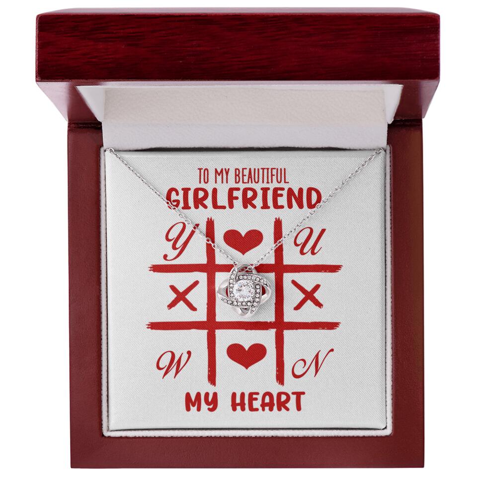To My Beautiful Girlfriend, My Heart - Custom Name Necklace - Valentine's Day Gift for Girlfriend