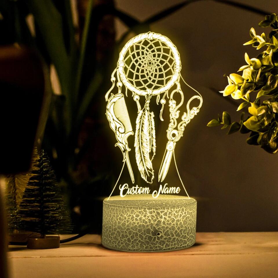 Dreamcatcher Hairstylist - Personalized Led Light - Custom Name - Gift for Hairdresser