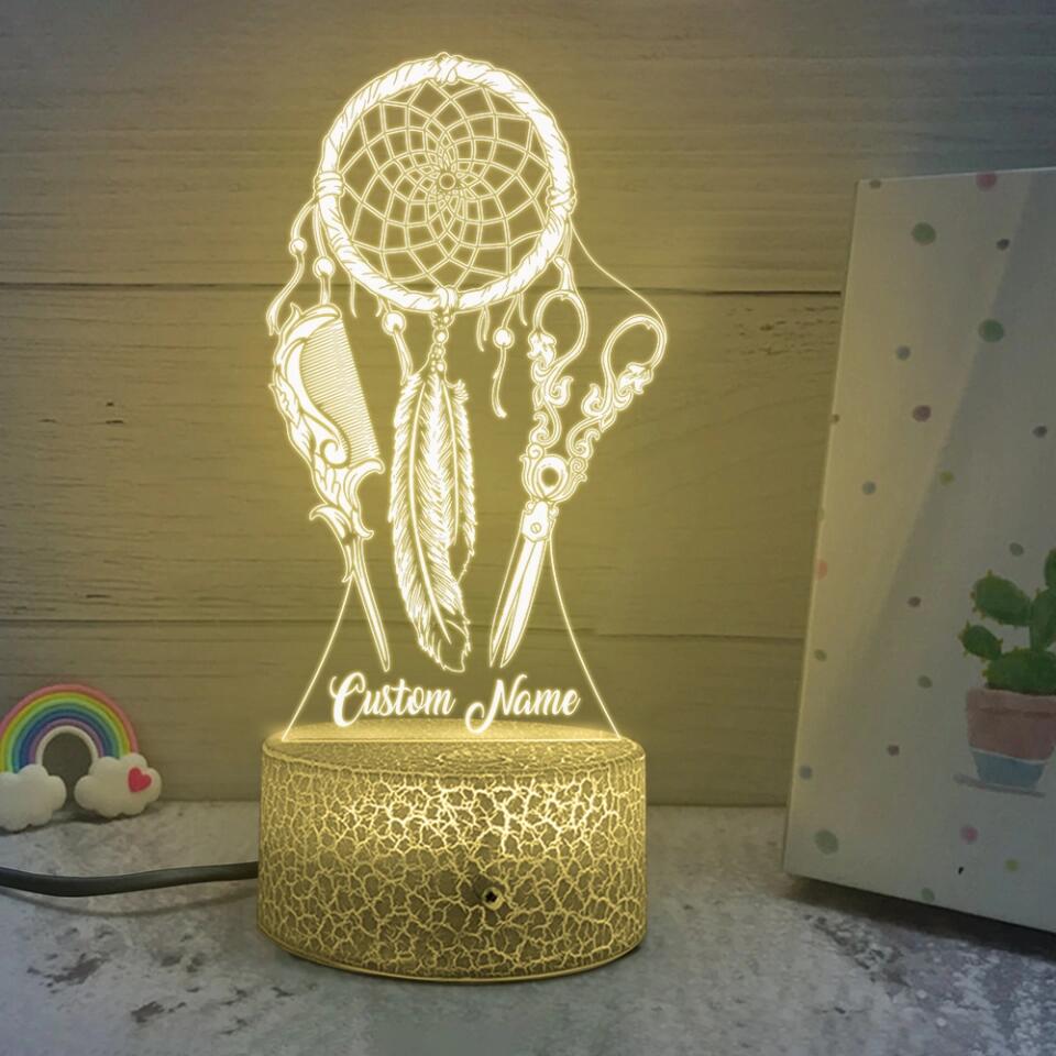Dreamcatcher Hairstylist - Personalized Led Light - Custom Name - Gift for Hairdresser
