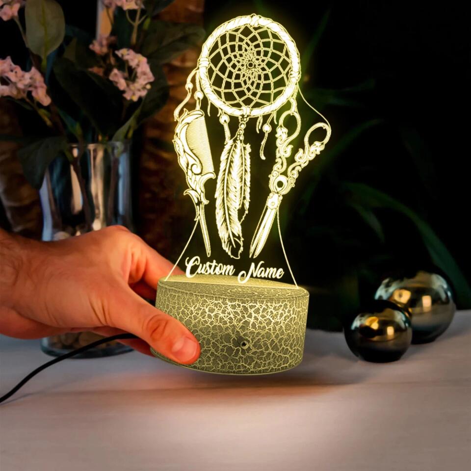 Dreamcatcher Hairstylist - Personalized Led Light - Custom Name - Gift for Hairdresser