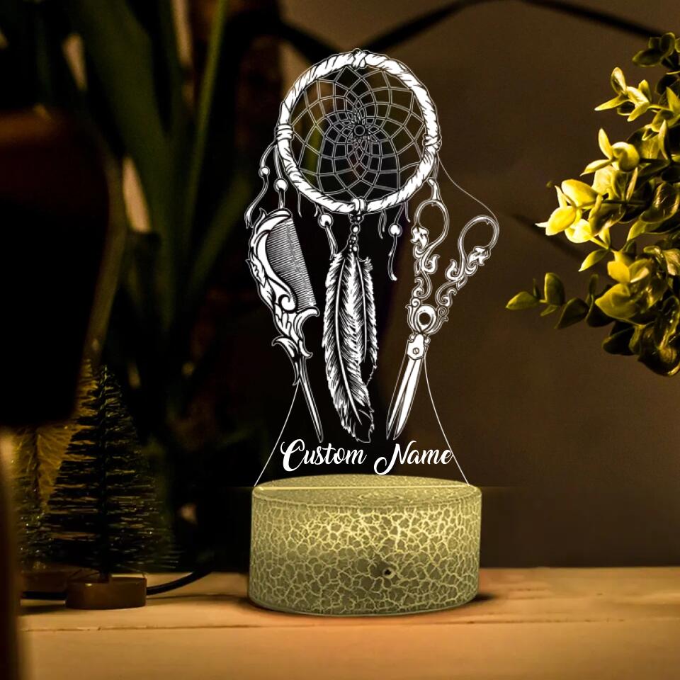 Dreamcatcher Hairstylist - Personalized Led Light - Custom Name - Gift for Hairdresser