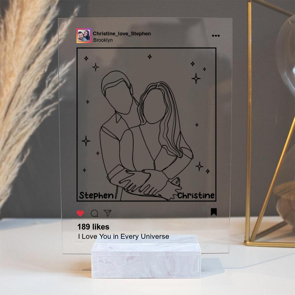 Personalized Valentine Gifts - I Love You In Every Universe Personalized Acrylic Plaque