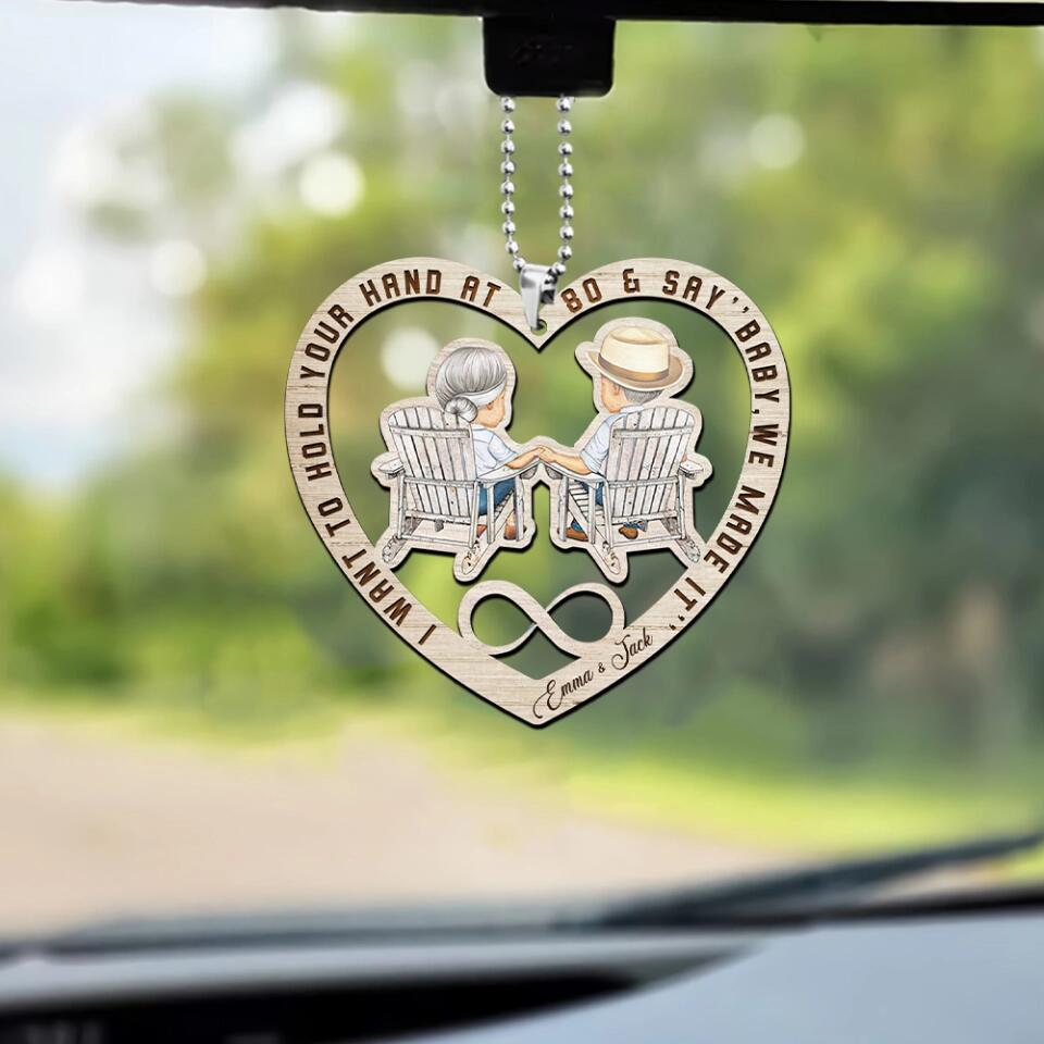 I Want to Hold Your Hand At 80 and Say "Baby We Made It" - Personalized Ornament