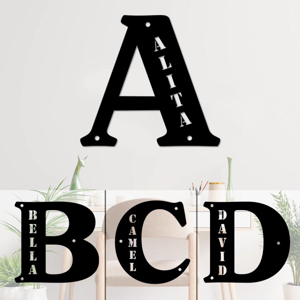 The First Letter Of Name - Custom Name Cut Metal Sign