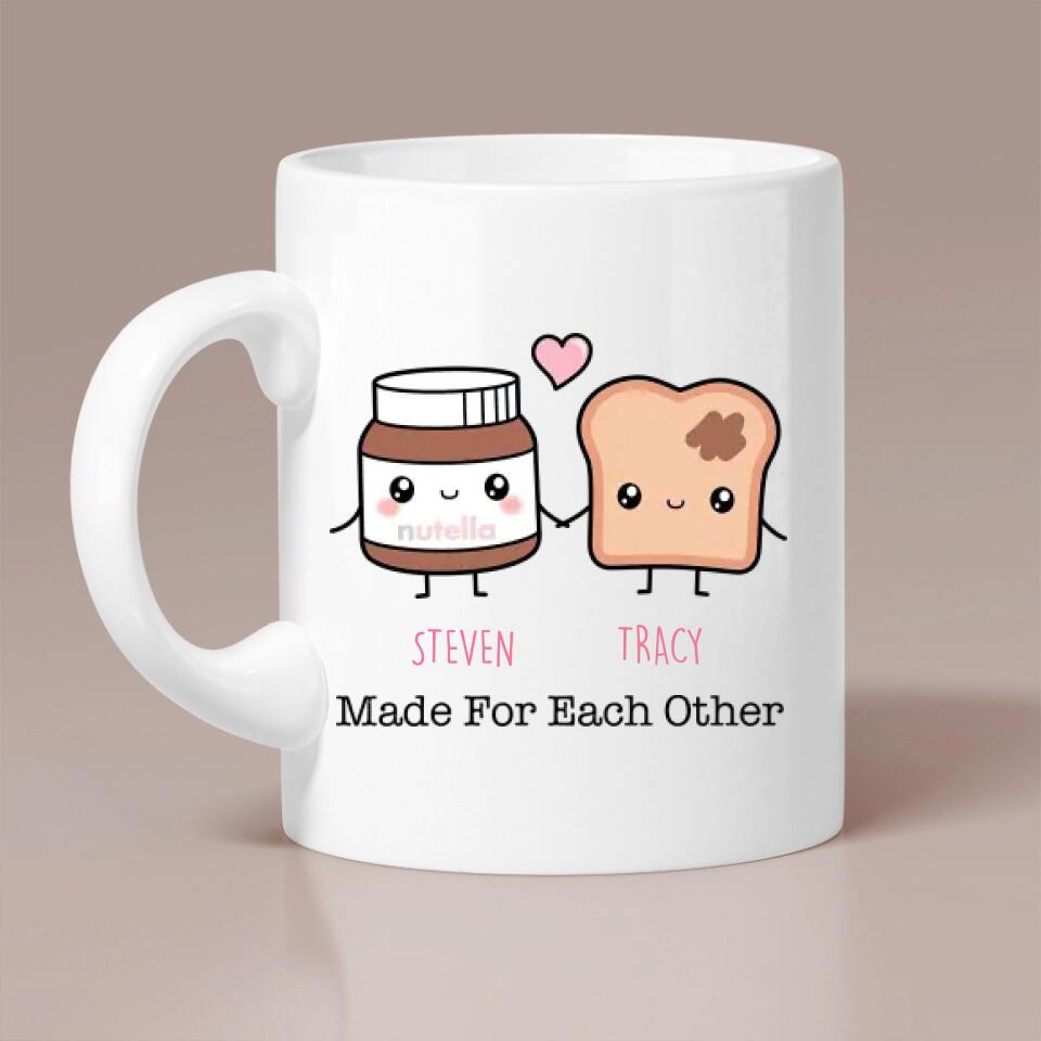 Personalized Valentine Gifts - Cute Food Couple - Avocado Cake Coffee Milk Couples - Personalized Mug - Anniversary Valentine Gift for Couple