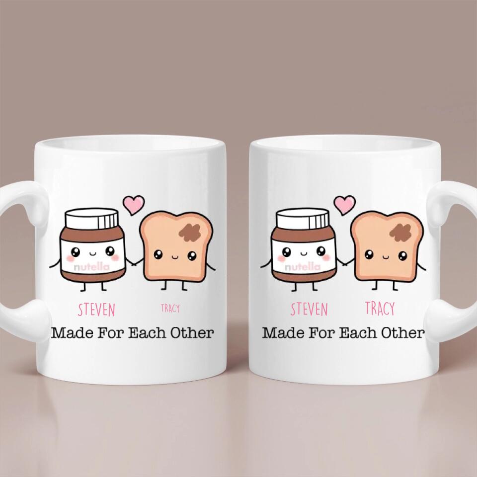 Personalized Valentine Gifts - Cute Food Couple - Avocado Cake Coffee Milk Couples - Personalized Mug - Anniversary Valentine Gift for Couple