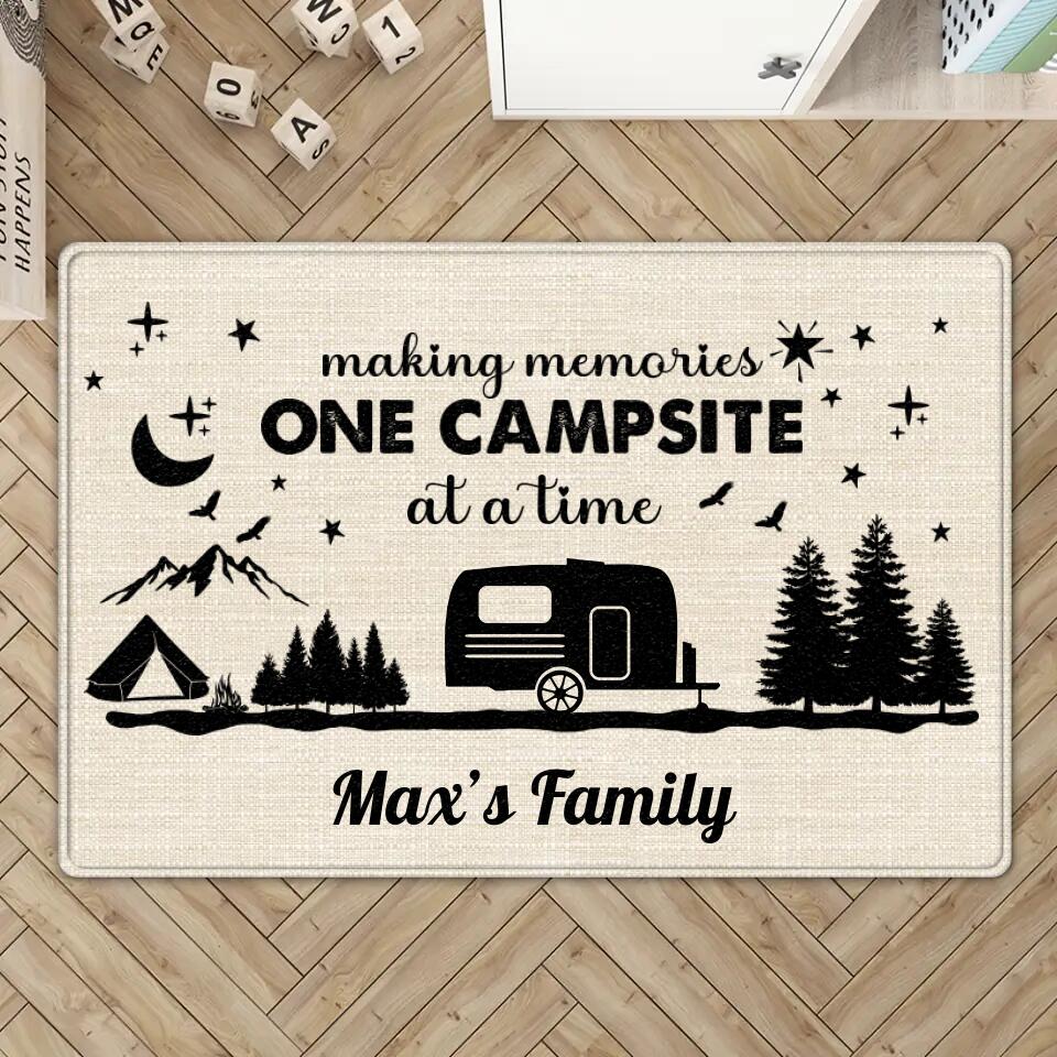Making Memories One Campsite At A Time - Personalized Doormat - Gift For Camping Lovers Family