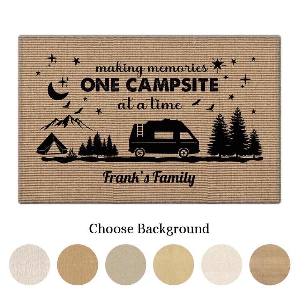 Making Memories One Campsite At A Time - Personalized Doormat - Gift For Camping Lovers Family