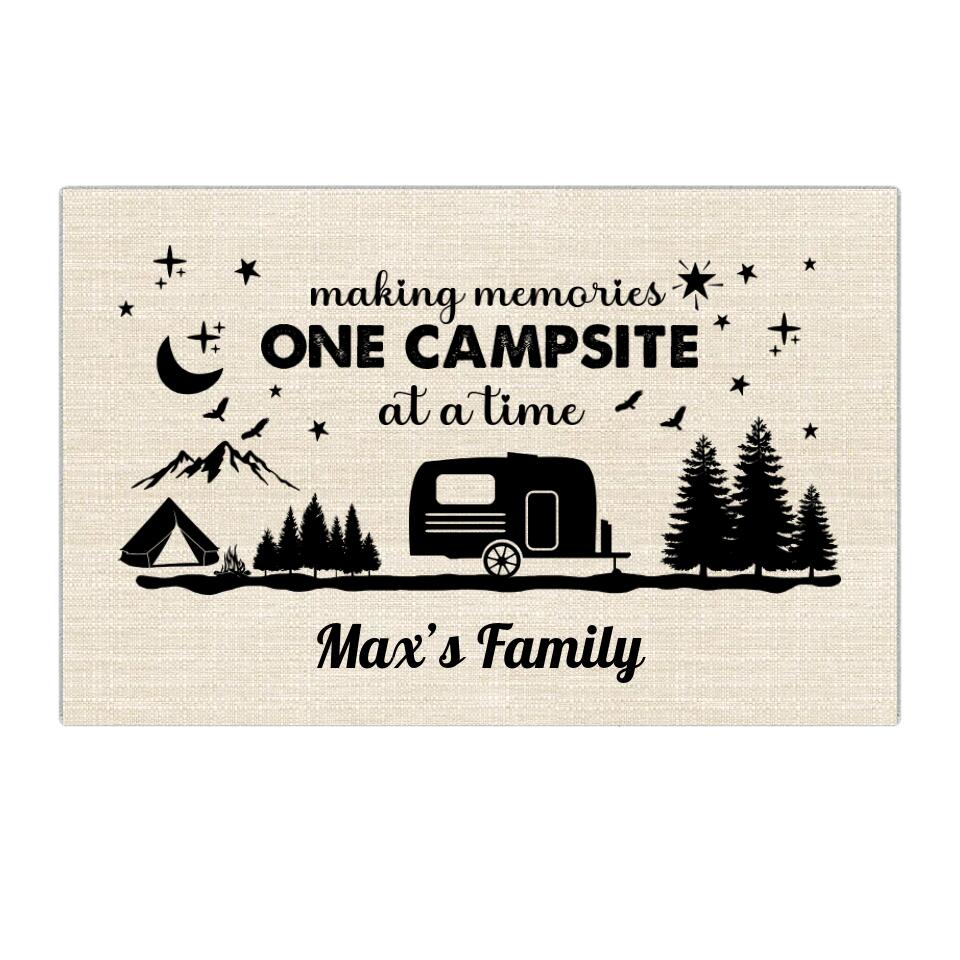 Making Memories One Campsite At A Time - Personalized Doormat - Gift For Camping Lovers Family