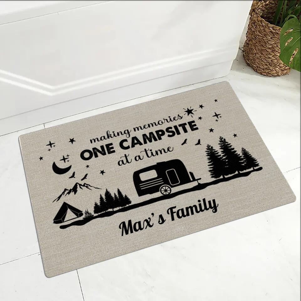 Making Memories One Campsite At A Time - Personalized Doormat - Gift For Camping Lovers Family