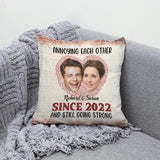 Annoying Each Other Since And Still Going Strong - Personalized All Over Printed Square Linen Pillow - Best Gifts For Couple - 212IHPLNPI293