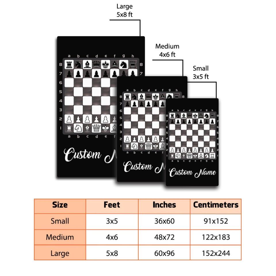 Chess Board Custom Rectangle Rug Chess Addicted Gift For Chess Lover