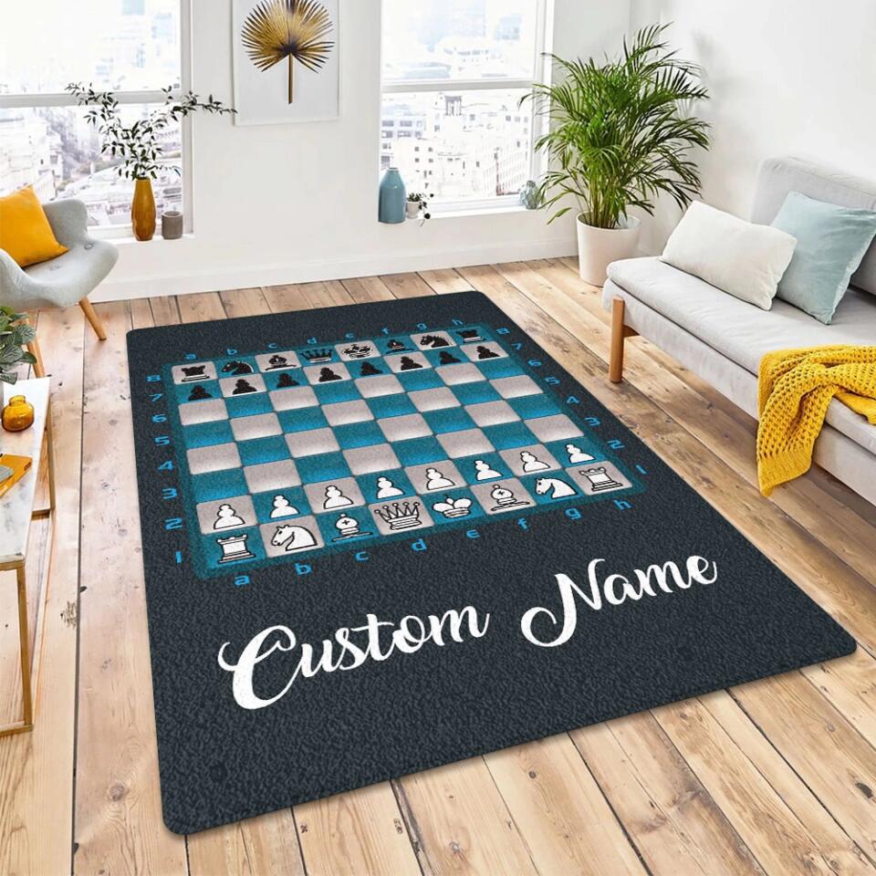 Chess Board Custom Rectangle Rug Chess Addicted Gift For Chess Lover