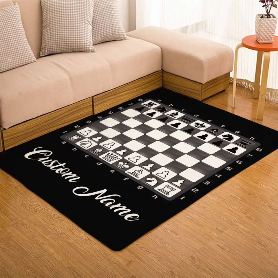 Chess Board Custom Rectangle Rug Chess Addicted Gift For Chess Lover