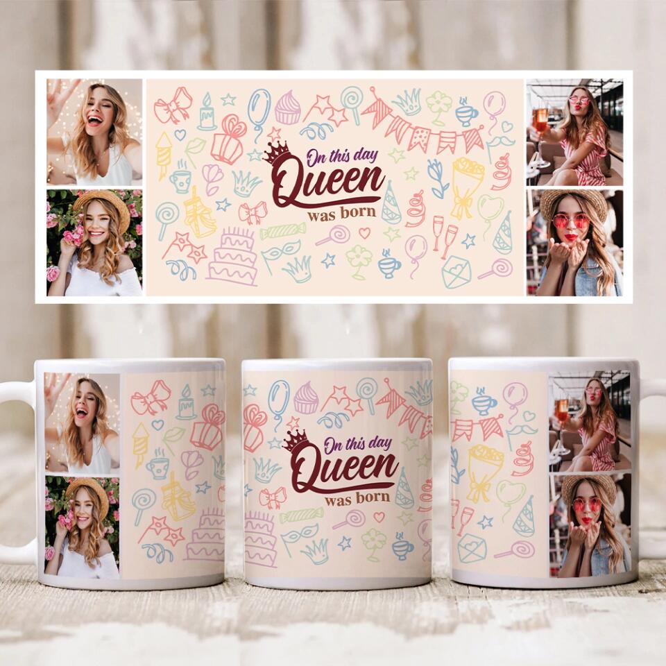 On This Day Queen Was Born White Mug