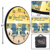 You & Me We Got This - Custom Background Wall Clock Home Decor Wall Art - Best Gift For Couple Anniversaries Birthdays Valentine - 212IHPLNWC690