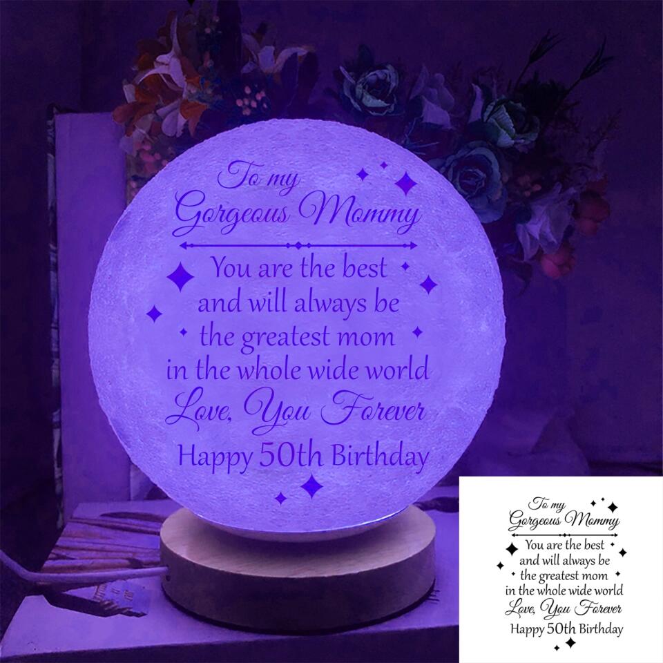 You Are The Best And The Greatest Mom - Personalized Moon Lamp