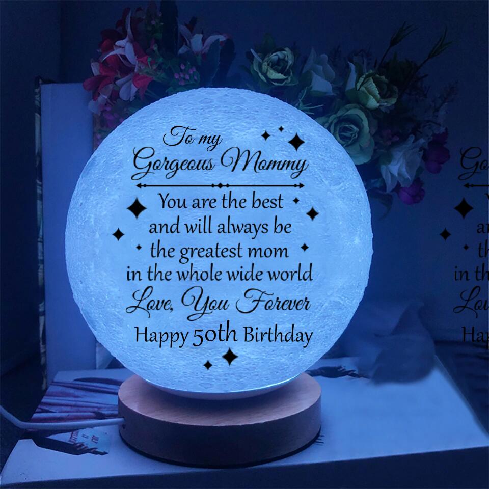 You Are The Best And The Greatest Mom - Personalized Moon Lamp