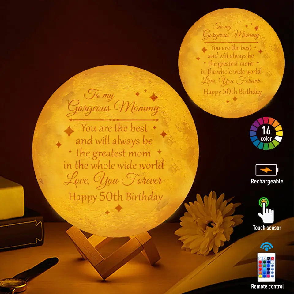 You Are The Best And The Greatest Mom - Personalized Moon Lamp
