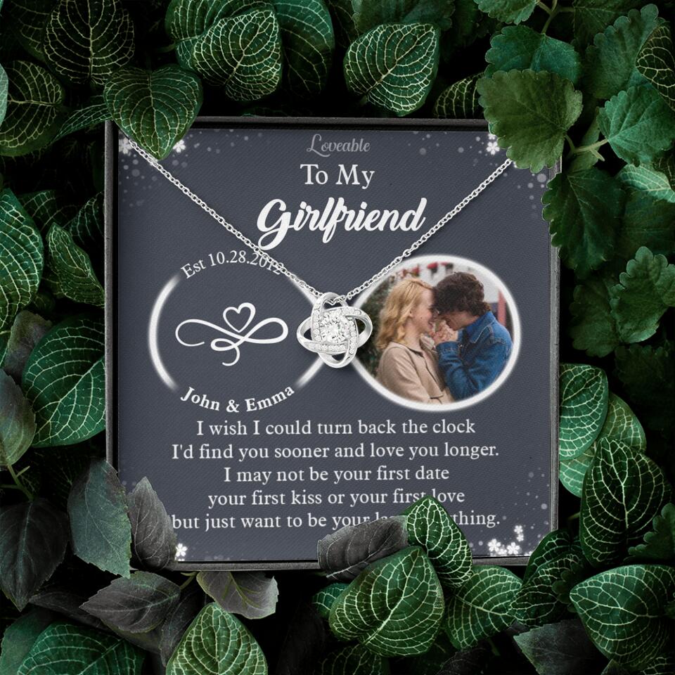 Personalized Valentine Gifts - I Wish I Could Turn Back The Clock Personalized Necklace