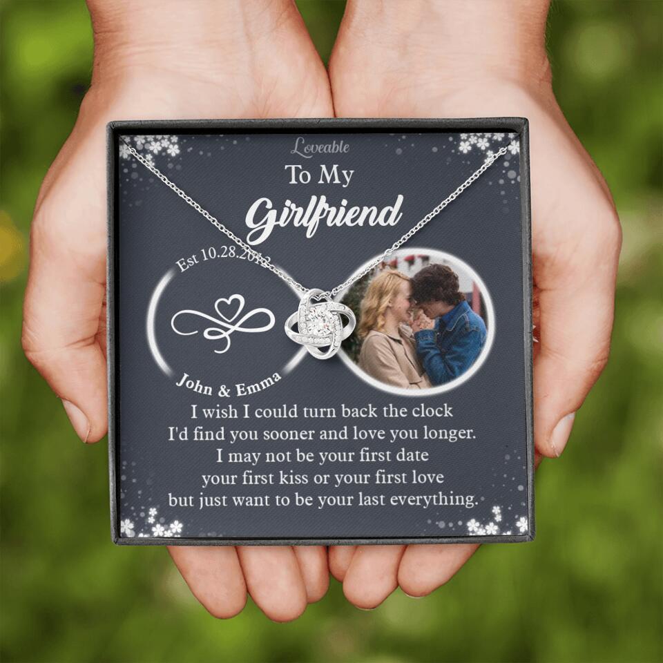 Personalized Valentine Gifts - I Wish I Could Turn Back The Clock Personalized Necklace