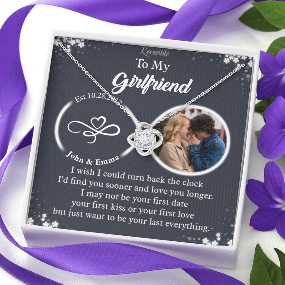 Personalized Valentine Gifts - I Wish I Could Turn Back The Clock Personalized Necklace