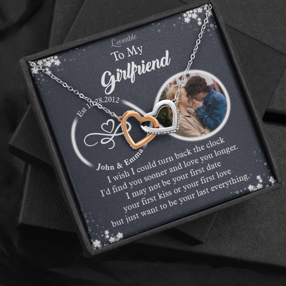 Personalized Valentine Gifts - I Wish I Could Turn Back The Clock Personalized Necklace