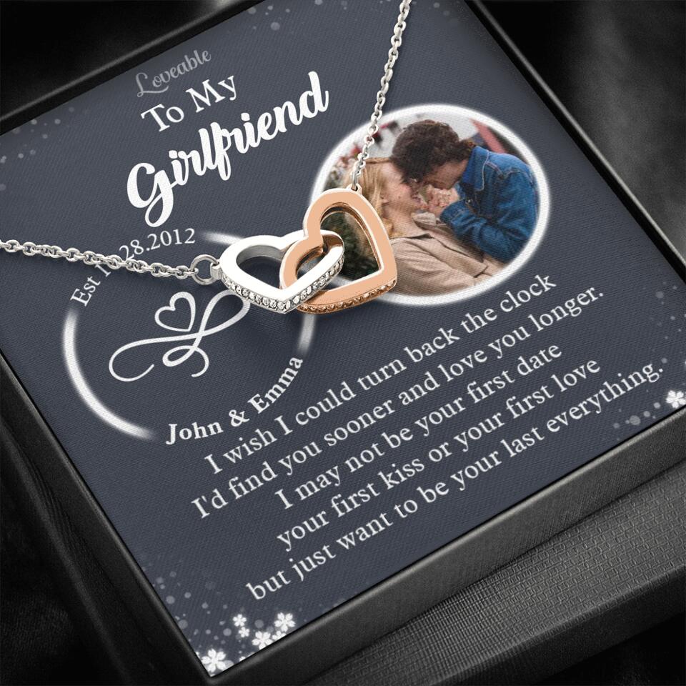 Personalized Valentine Gifts - I Wish I Could Turn Back The Clock Personalized Necklace