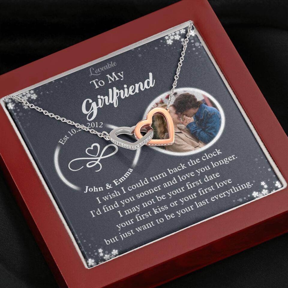 Personalized Valentine Gifts - I Wish I Could Turn Back The Clock Personalized Necklace