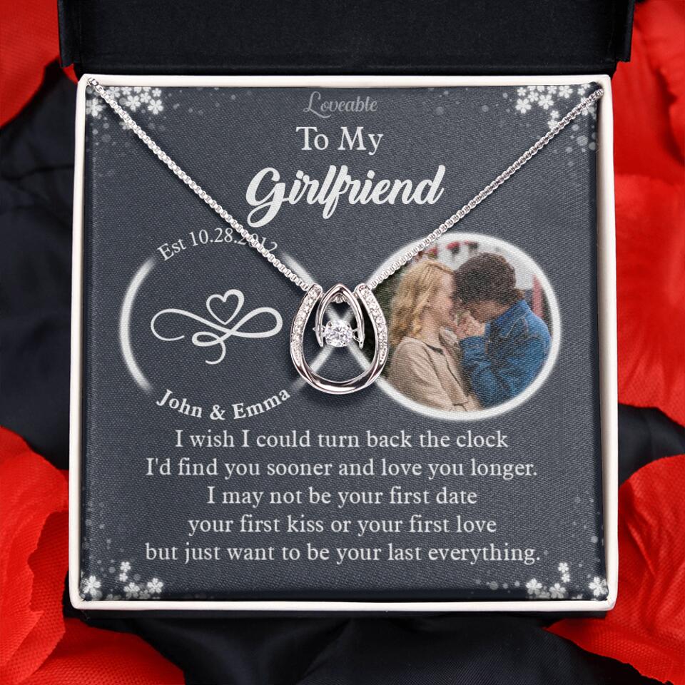 Personalized Valentine Gifts - I Wish I Could Turn Back The Clock Personalized Necklace