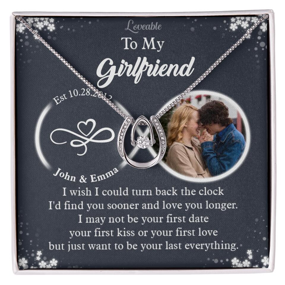 Personalized Valentine Gifts - I Wish I Could Turn Back The Clock Personalized Necklace