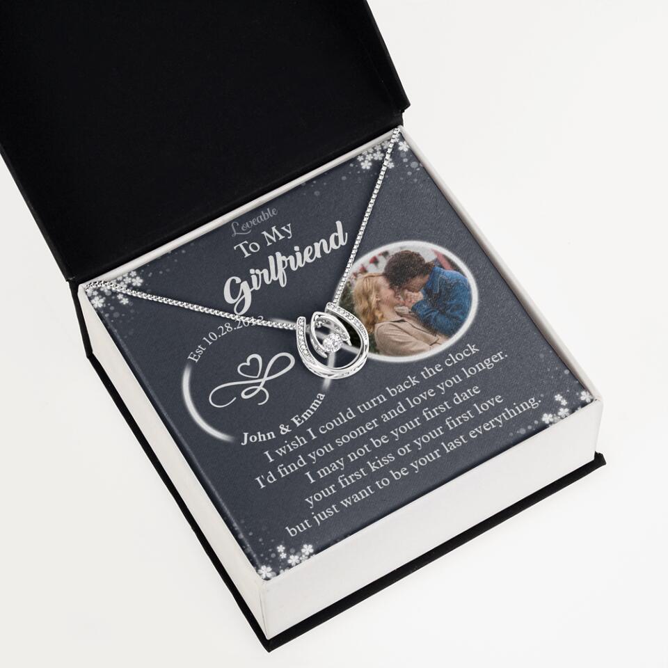Personalized Valentine Gifts - I Wish I Could Turn Back The Clock Personalized Necklace