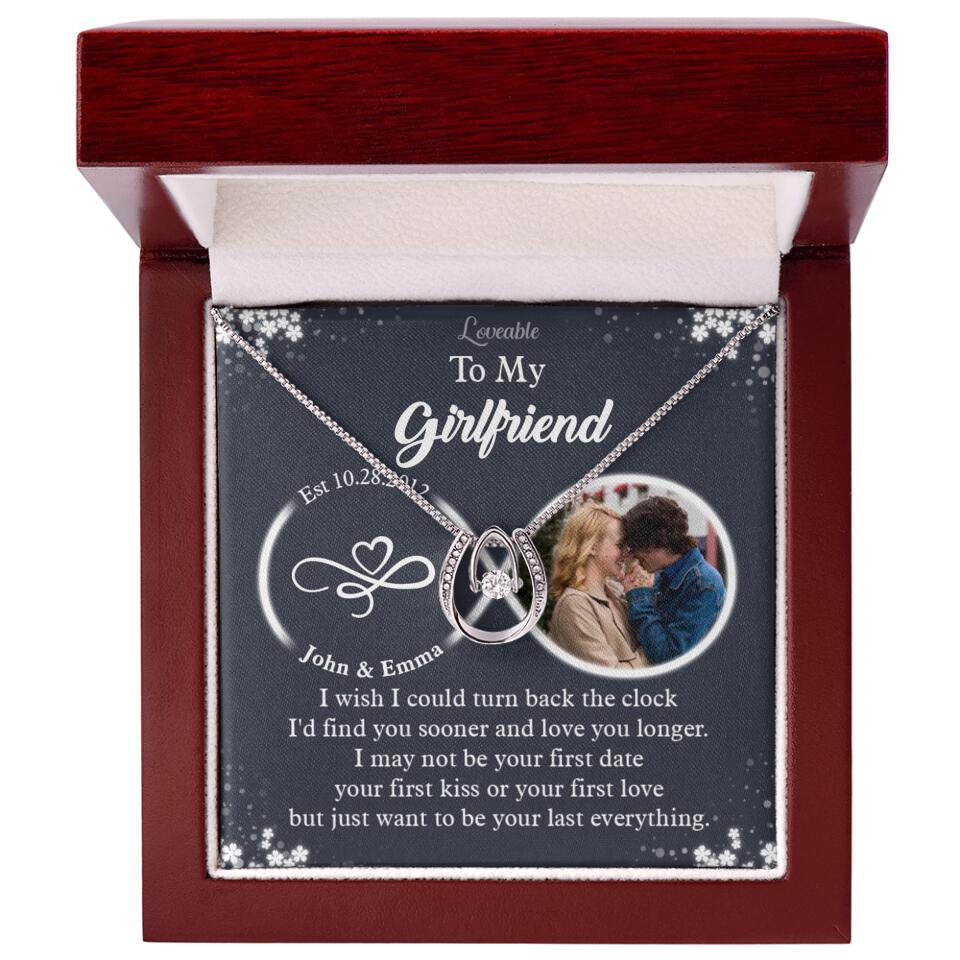 Personalized Valentine Gifts - I Wish I Could Turn Back The Clock Personalized Necklace